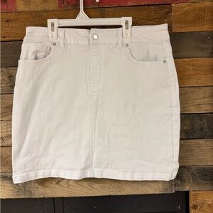 Classic White Denim Skirt